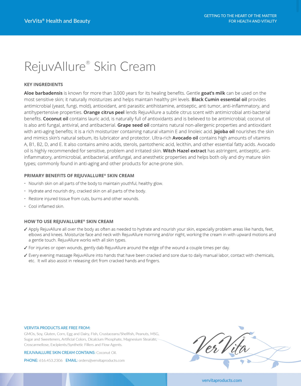VerVita RejuvAllure® Skin Cream