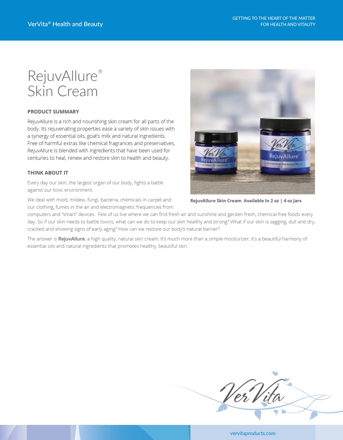 VerVita RejuvAllure® Skin Cream