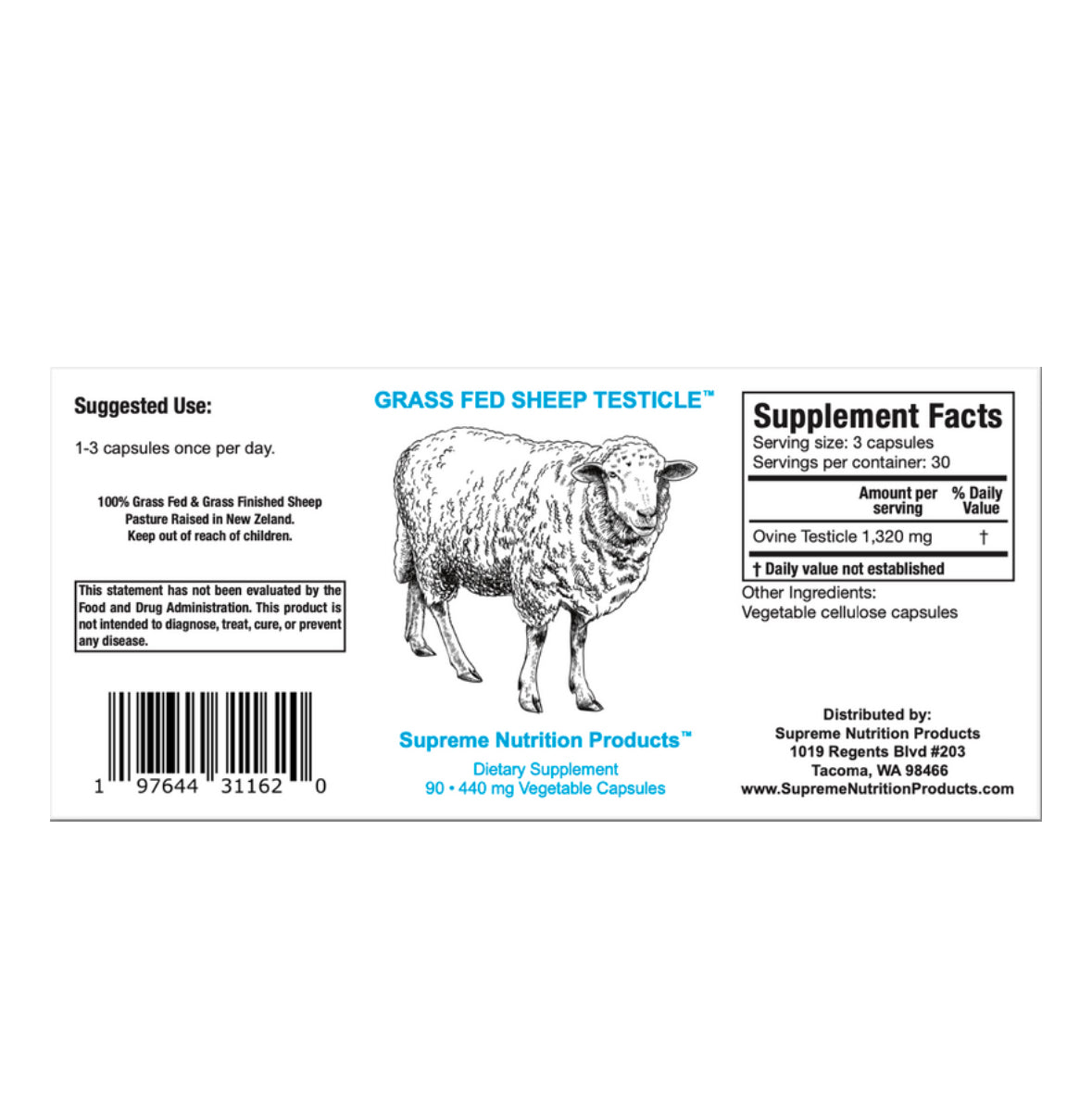 Grass Fed Sheep Testicle